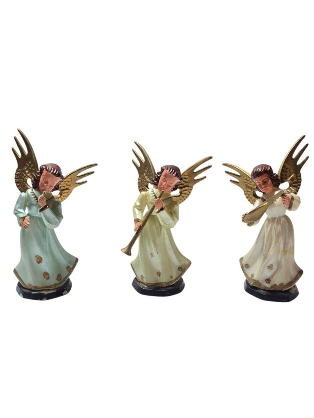 3 Vintage Musical Angels Playing Instruments Holiday Home Decor Hong Kong